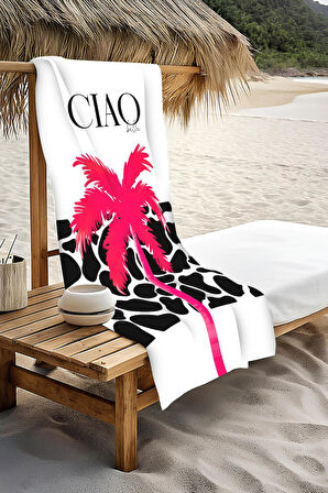 Dijital Baskı Plaj Deniz Havlusu CIAO Desenli Peştamal HVL0175