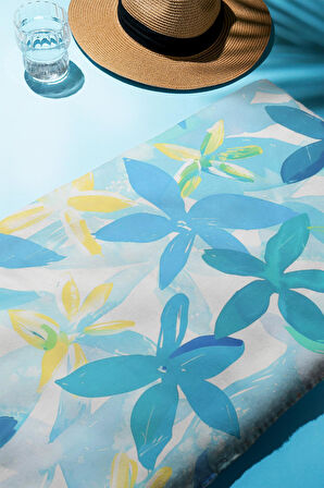 Dijital Baskı Plaj Deniz Havlusu Çiçek Desenli Peştamal HVL0181