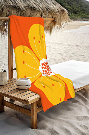 Dijital Baskı Plaj Deniz Havlusu Çiçek Desenli Peştamal HVL0182