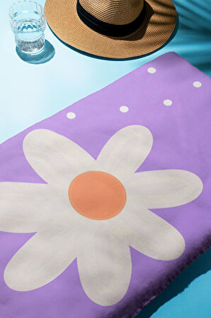 Dijital Baskı Plaj Deniz Havlusu Çiçek Desenli Peştamal HVL0183