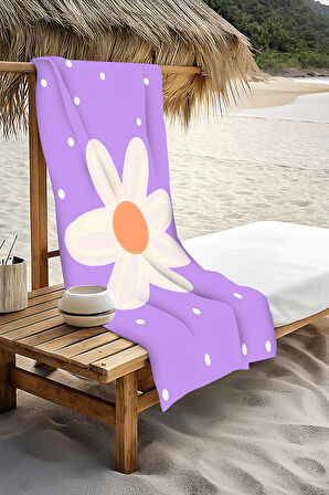 Dijital Baskı Plaj Deniz Havlusu Çiçek Desenli Peştamal HVL0183