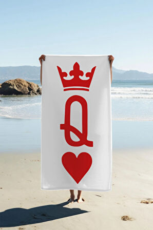 Dijital Baskı Plaj Deniz Havlusu Queen Desenli Peştamal HVL0099