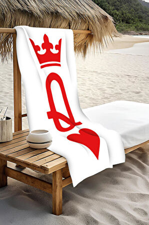 Dijital Baskı Plaj Deniz Havlusu Queen Desenli Peştamal HVL0099