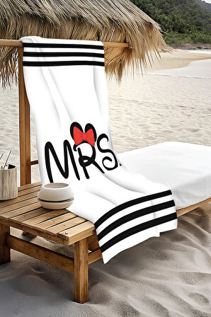 Dijital Baskı Plaj Deniz Havlusu Mrs Mickey Desenli Peştamal HVL0101