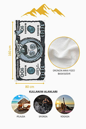 Dijital Baskı Plaj Deniz Havlusu Morty Figürlü Dolar Peştamal HVL0105