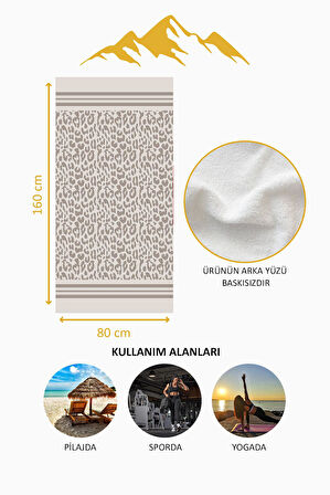 Dijital Baskı Plaj Deniz Havlusu Leoparlı Desen Peştamal HVL0112