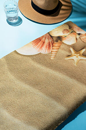 Dijital Baskı Plaj Deniz Havlusu Kumsal Desenli Peştamal HVL0031