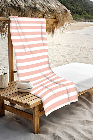 Dijital Baskı Plaj Deniz Havlusu Renkli Çizgi Desenli Peştamal HVL0071