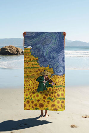 Dijital Baskı Plaj Deniz Havlusu Modern Desenli Peştamal HVL0074