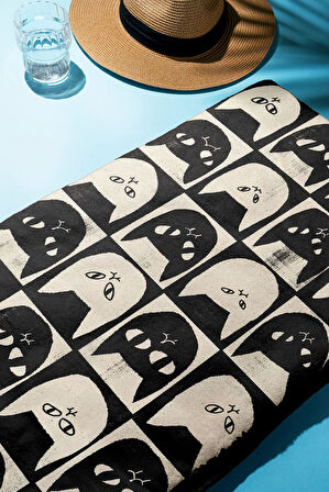 Dijital Baskı Plaj Deniz Havlusu Kedi Desenli Peştamal HVL0075