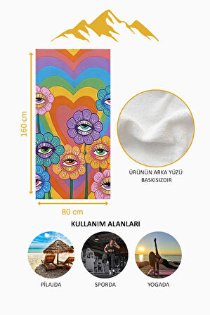 Dijital Baskı Plaj Deniz Havlusu Modern Desenli Peştamal HVL0076