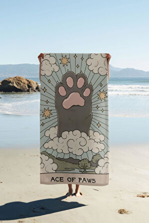 Dijital Baskı Plaj Deniz Havlusu Pati Desenli Peştamal HVL0077