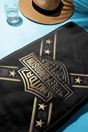 Dijital Baskı Plaj Deniz Havlusu Motor Desenli Peştamal HVL0079