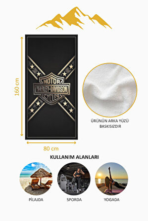 Dijital Baskı Plaj Deniz Havlusu Motor Desenli Peştamal HVL0079