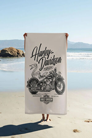 Dijital Baskı Plaj Deniz Havlusu Motor Desenli Peştamal HVL0080