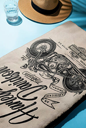 Dijital Baskı Plaj Deniz Havlusu Motor Desenli Peştamal HVL0080