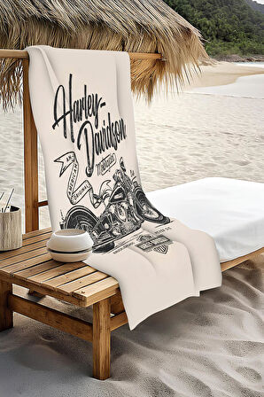 Dijital Baskı Plaj Deniz Havlusu Motor Desenli Peştamal HVL0080