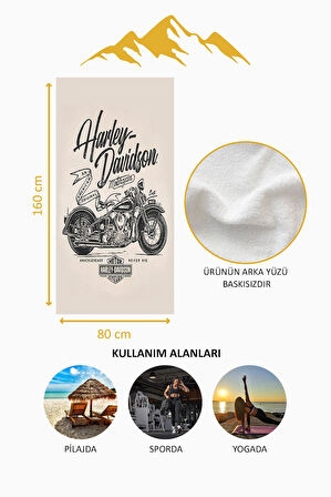 Dijital Baskı Plaj Deniz Havlusu Motor Desenli Peştamal HVL0080