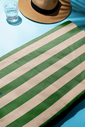 Dijital Baskı Plaj Deniz Havlusu Renkli Çizgi Desenli Peştamal HVL0082
