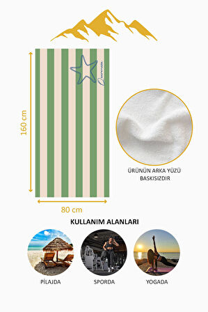 Dijital Baskı Plaj Deniz Havlusu Renkli Çizgi Desenli Peştamal HVL0082