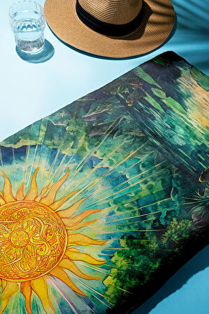 Dijital Baskı Plaj Deniz Havlusu Doğa Desenli Peştamal HVL0085