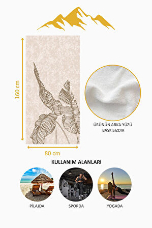 Dijital Baskı Plaj Deniz Havlusu Modern Desenli Peştamal HVL0087