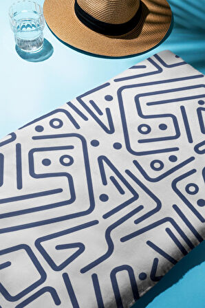 Dijital Baskı Plaj Deniz Havlusu Modern Desenli Peştamal HVL0088