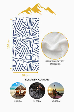 Dijital Baskı Plaj Deniz Havlusu Modern Desenli Peştamal HVL0088