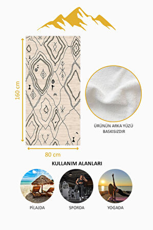 Dijital Baskı Plaj Deniz Havlusu Modern Desenli Peştamal HVL0091