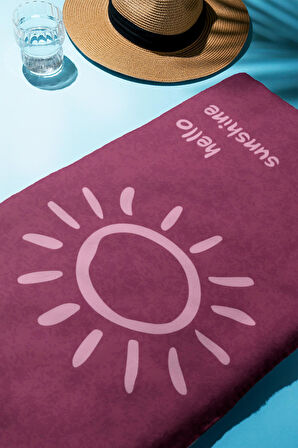 Dijital Baskı Plaj Deniz Havlusu Hello Sunshine Desenli Peştamal HVL0003