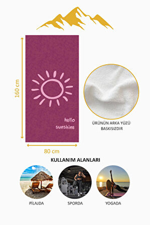 Dijital Baskı Plaj Deniz Havlusu Hello Sunshine Desenli Peştamal HVL0003