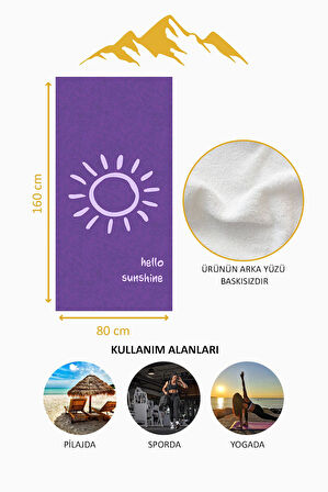 Dijital Baskı Plaj Deniz Havlusu Hello Sunshine Desenli Peştamal HVL0005