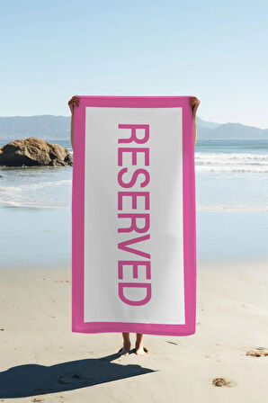 Dijital Baskı Plaj Deniz Havlusu Reserved Desenli Peştamal HVL0010