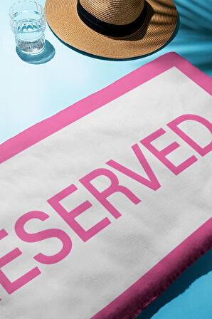 Dijital Baskı Plaj Deniz Havlusu Reserved Desenli Peştamal HVL0010