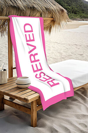 Dijital Baskı Plaj Deniz Havlusu Reserved Desenli Peştamal HVL0010