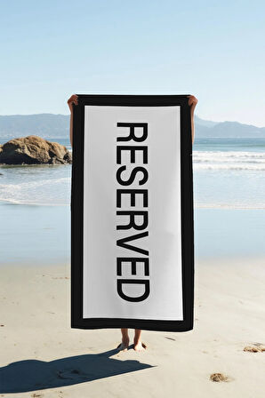 Dijital Baskı Plaj Deniz Havlusu Reserved Desenli Peştamal HVL0011