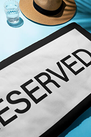 Dijital Baskı Plaj Deniz Havlusu Reserved Desenli Peştamal HVL0011