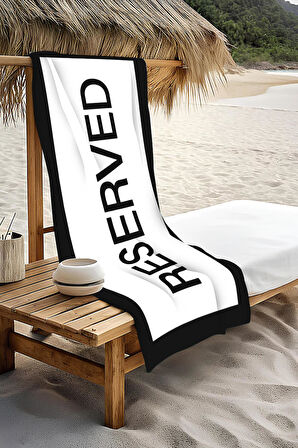 Dijital Baskı Plaj Deniz Havlusu Reserved Desenli Peştamal HVL0011