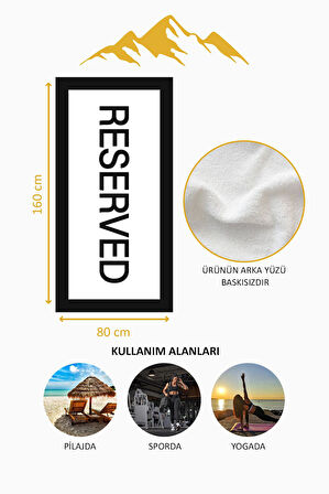 Dijital Baskı Plaj Deniz Havlusu Reserved Desenli Peştamal HVL0011