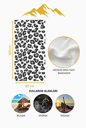 Dijital Baskı Plaj Deniz Havlusu Leoparlı Desen Peştamal HVL0017