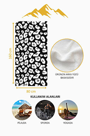 Dijital Baskı Plaj Deniz Havlusu Leoparlı Desen Peştamal HVL0018
