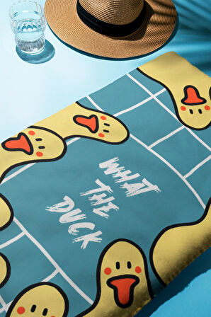 Dijital Baskı Plaj Deniz Havlusu Ördek Desenli Peştamal HVL0022