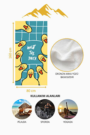 Dijital Baskı Plaj Deniz Havlusu Ördek Desenli Peştamal HVL0022