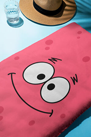 Dijital Baskı Plaj Deniz Havlusu Patrick Desenli Peştamal HVL0025