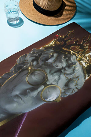 Dijital Baskı Plaj Deniz Havlusu Modern David Heykeli Desenli Peştamal HVL0027