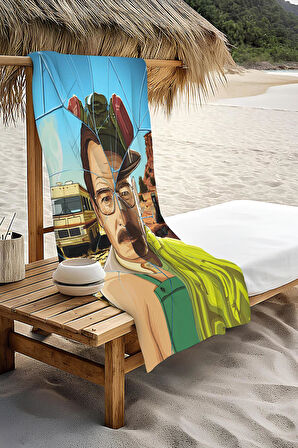 Dijital Baskı Plaj Deniz Havlusu Breaking Bad Desenli Peştamal HVL0028