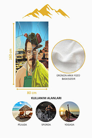 Dijital Baskı Plaj Deniz Havlusu Breaking Bad Desenli Peştamal HVL0028