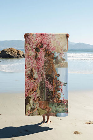 Dijital Baskı Plaj Deniz Havlusu Modern Desenli Peştamal HVL0029