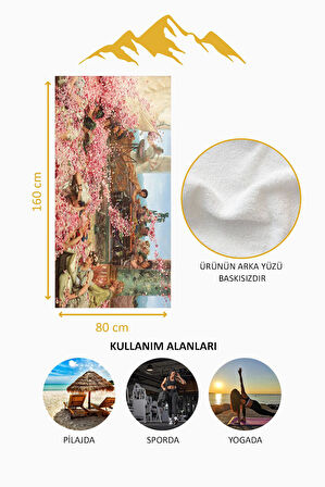 Dijital Baskı Plaj Deniz Havlusu Modern Desenli Peştamal HVL0029