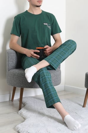 Modi Green Kısa Kollu Erkek Pijama Takımı Koyuyeşil - 41985.1048.